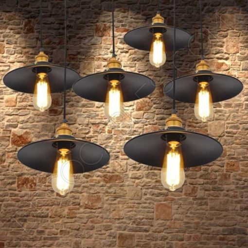 Lámpara colgante con plato modelo Vintage 8 Lampara colgante con pantalla en forma de plato modelo vintage