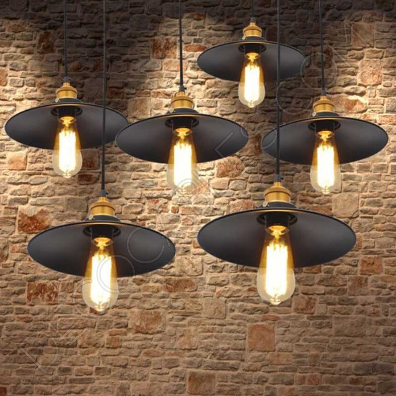 Lampara colgante con pantalla en forma de plato modelo vintage Lampara colgante con pantalla en forma de plato modelo vintage