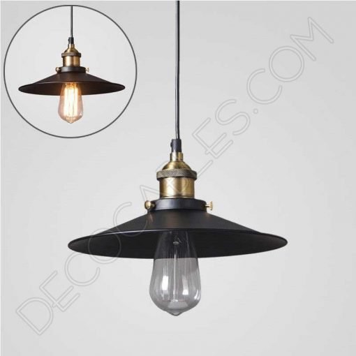 Lámpara colgante con plato modelo Vintage 3 Lampara colgante con pantalla en forma de plato modelo vintage