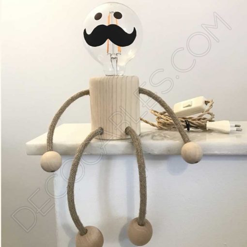 Lámpara-muñeco-de-sobremesa-en-madera-modelo-don-bigotes