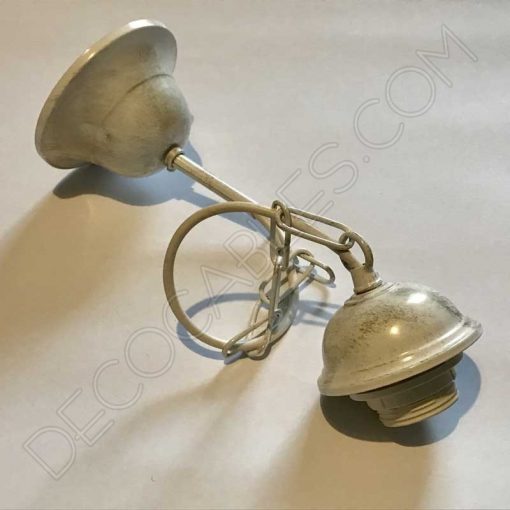 Conjunto Florón Cadena y Portalámparas 8 Conjunto florón cadena y portalámparas blanco envejecido