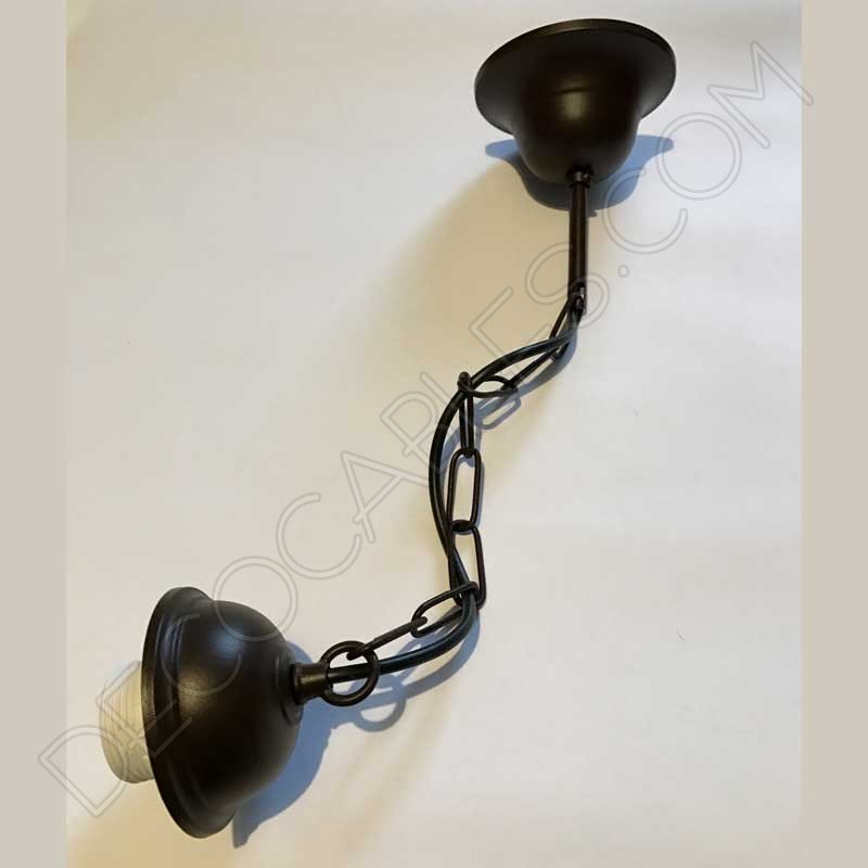 Conjunto florón cadena y portalámparas marrón Conjunto florón cadena y portalámparas marrón