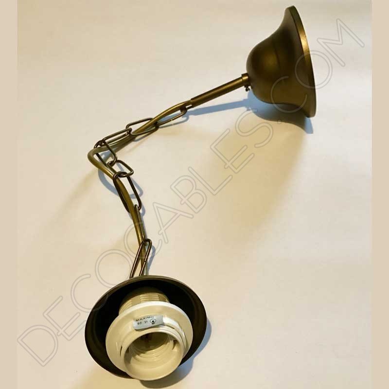 Conjunto florón cadena y portalámparas oro viejo Conjunto florón cadena y portalámparas oro viejo