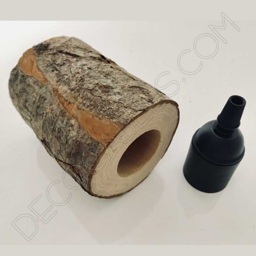 Cubre portalámparas tronco de árbol