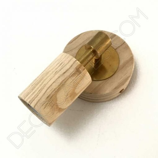 Foco de madera con brazo fijo simple8 3 Foco aplique de pared en latón y madera
