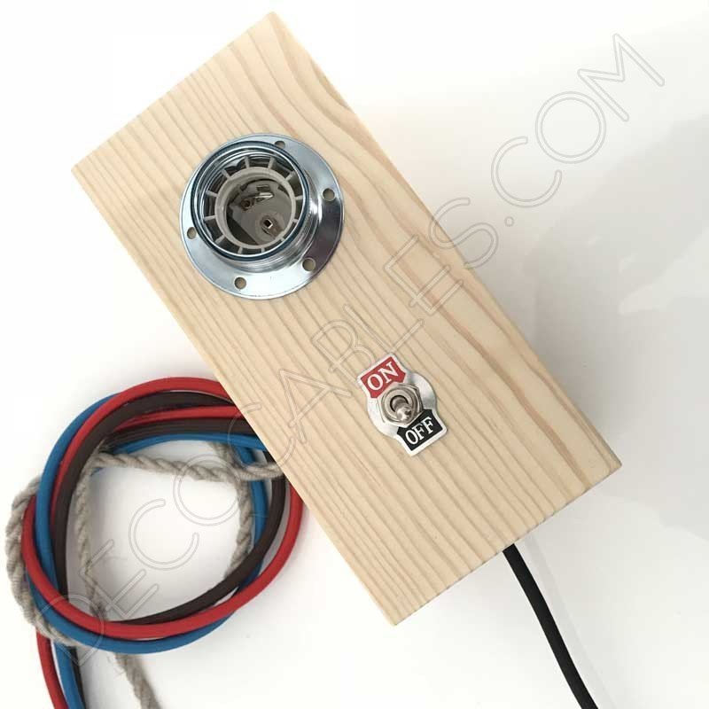 Lámpara caja de madera sobremesa y pared Lámpara caja de madera sobremesa y pared