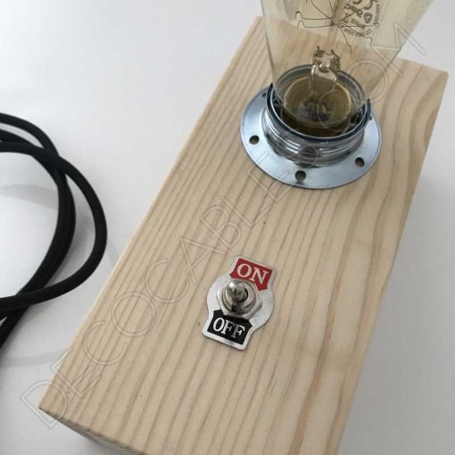 Lámpara caja de madera para sobremesa o pared 3 Lámpara caja de madera sobremesa y pared