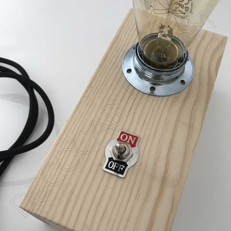 Lámpara caja de madera sobremesa y pared Lámpara caja de madera sobremesa y pared