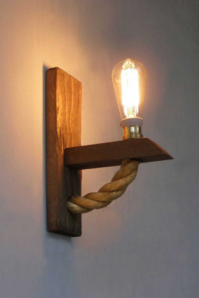 ¿Cómo decorar con cable de cuerda? 3 Lámpara cuerda trenzada