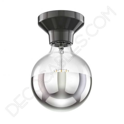 Portalámparas zócalo Retro porcelana negro Elektra 6 Portalámparas negro de porcelana zócalo modelo Elektra