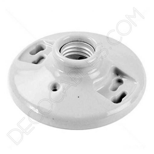 Portalámparas zócalo porcelana blanca retro vintage