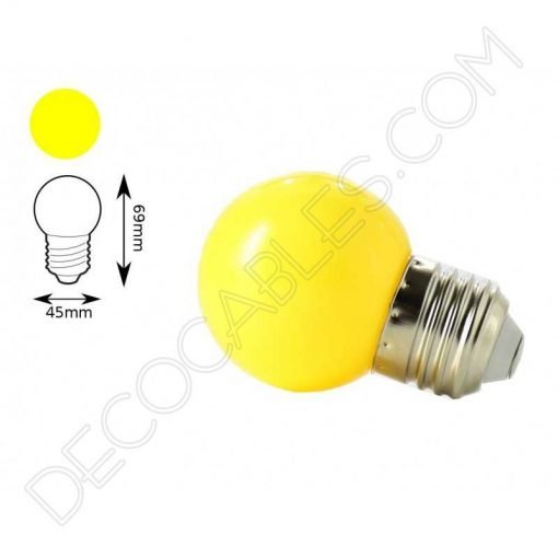 Bombilla esférica led amarilla