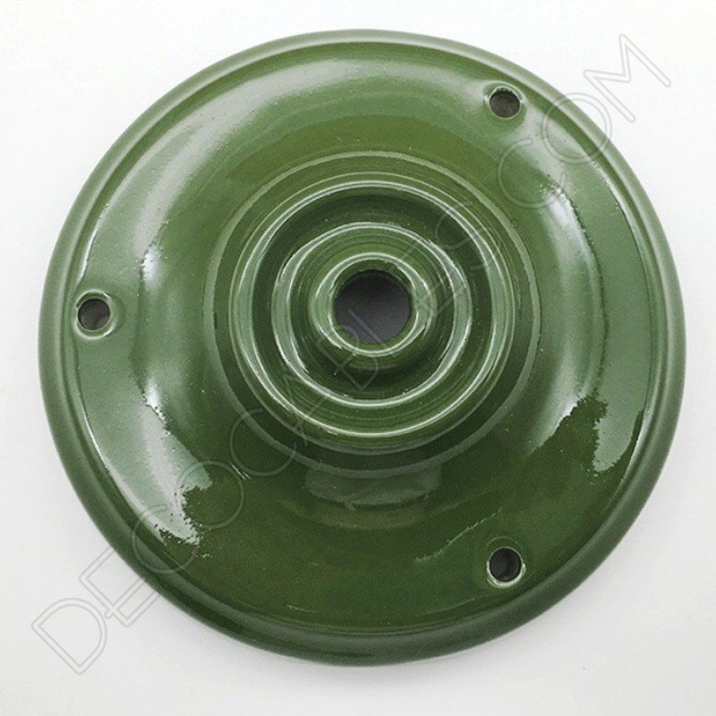 Florón cerámica esmaltada para soporte de lámparas verde Floron-ceramica-esmaltada-para-soporte-de-lamparas-verde-1