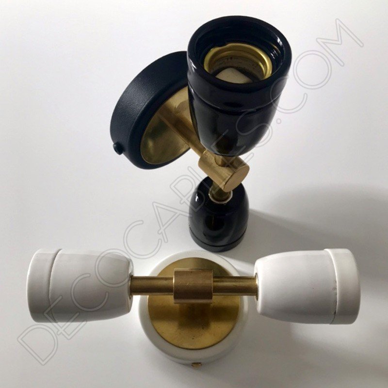 Lámpara aplique retro cerámica y latón Lámpara aplique retro cerámica y latón