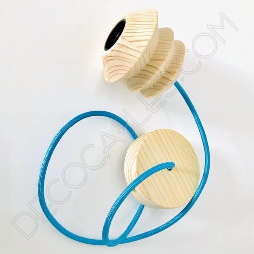 Lámpara colgante de madera modelo pagoda