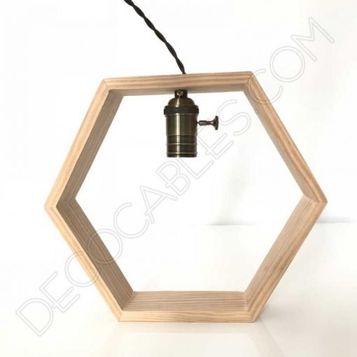 Lámpara de madera hexágono