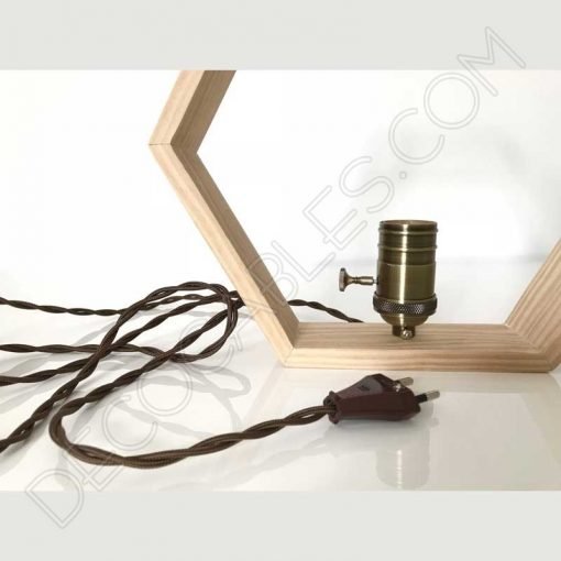 Lámpara de madera hexágono