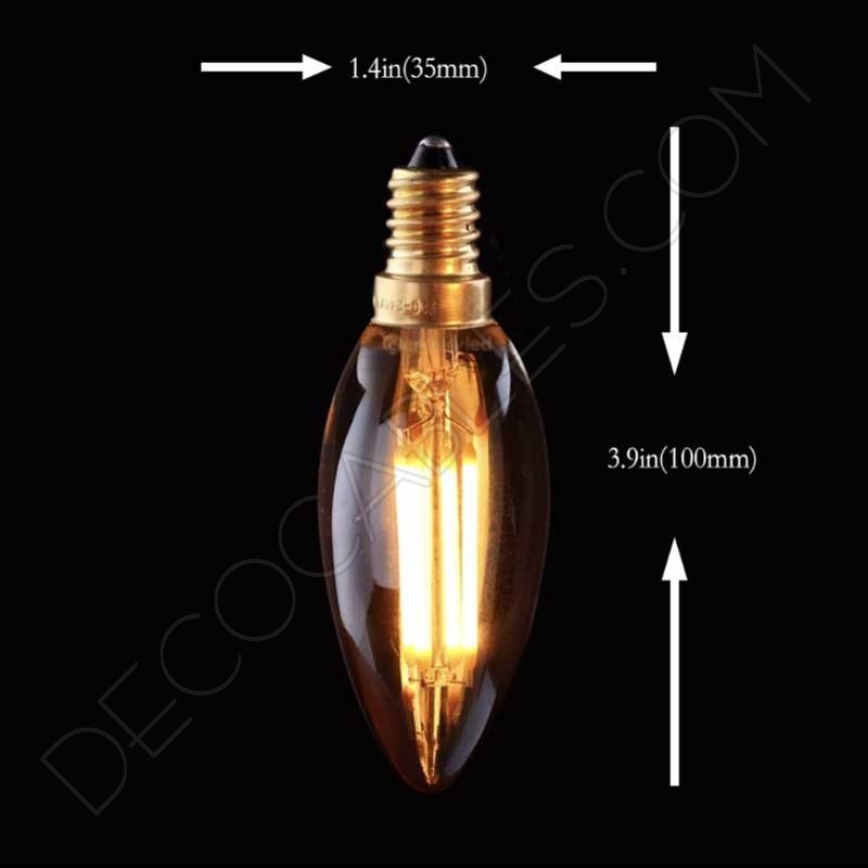 bombilla-led-vela-2 Bombilla vela rizada filamento led gold cristal ámbar