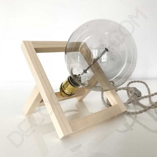 Lámpara de sobremesa de madera modelo marco de foto