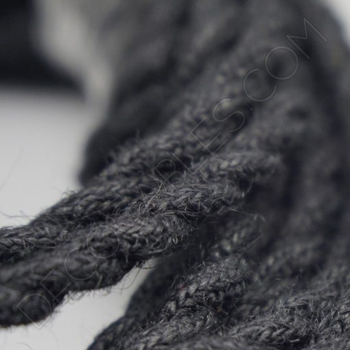 Cable de cuerda trenzada de 3 hilos negro