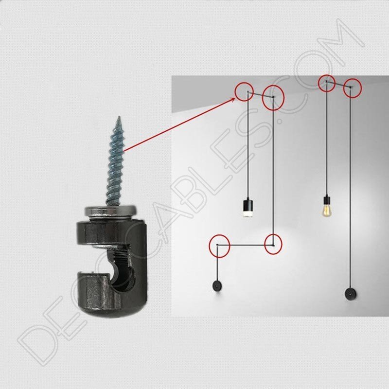 Gancho metálico para cable gris perla Gancho metálico para cable gris perla
