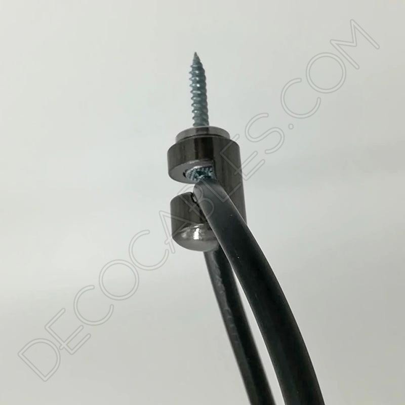 Gancho metálico para cable gris perla Gancho metálico para cable gris perla