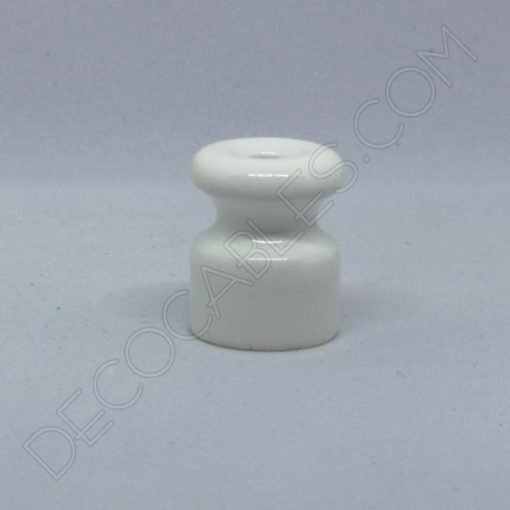 Aislador de porcelana mediano para cable trenzado (blanco) 6 Aislador cerámico blanco para cable eléctrico trenzado