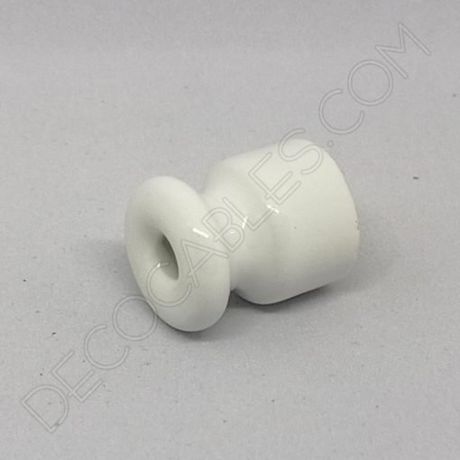 Aislador de porcelana mediano para cable trenzado (blanco) 5 Aislador cerámico blanco para cable eléctrico trenzado