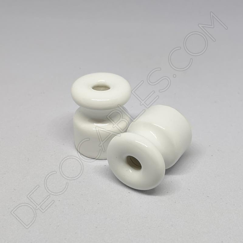 Aislador cerámico blanco para cable eléctrico trenzado Aislador cerámico blanco para cable eléctrico trenzado