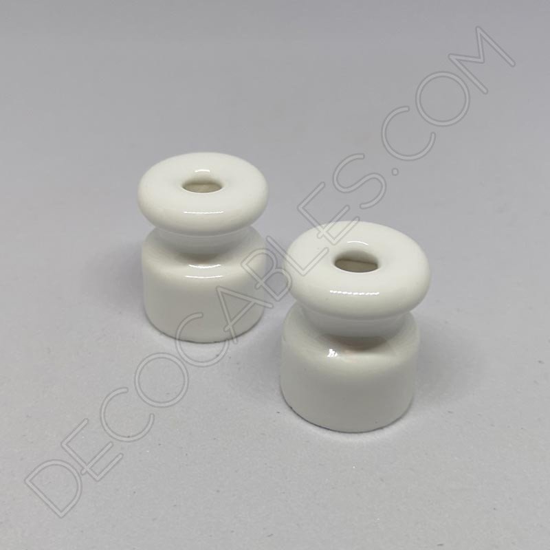 Aislador cerámico blanco para cable eléctrico trenzado Aislador cerámico blanco para cable eléctrico trenzado