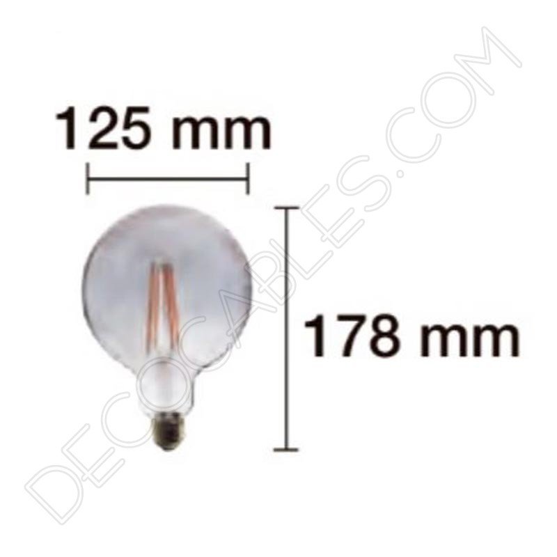 Bombilla globo filamento led modelo smoky cristal ahumado G125 Bombilla globo filamento led modelo smoky cristal ahumado G125