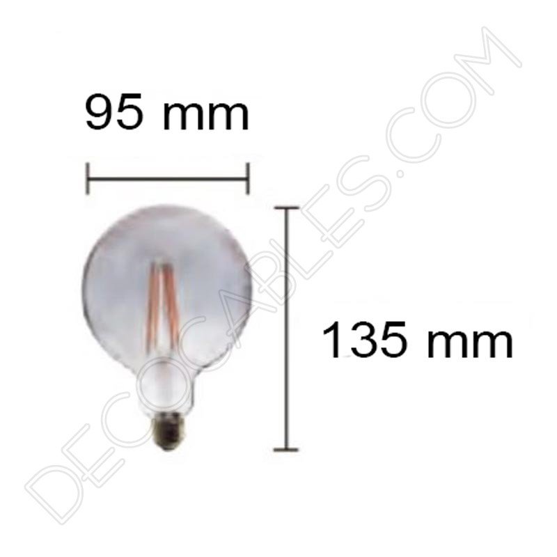 Bombilla globo filamento led modelo smoky cristal ahumado G95 Bombilla globo filamento led modelo smoky cristal ahumado G95