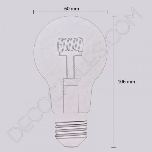 Bombilla estándar filamento Led espiral 4W 2 Bombilla led estándar transparente filamento espiral 4W luz cálida