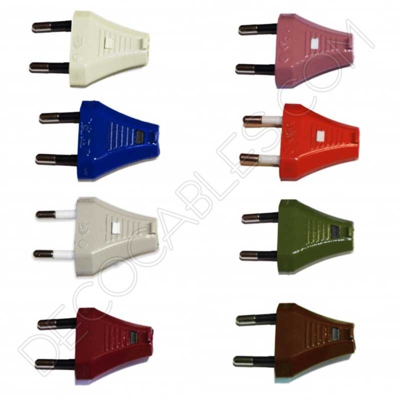 Clavija decorativa para cableado de lámparas varios colores Clavija decorativa para cableado de lámparas varios colores