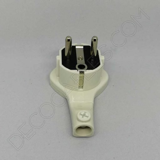 Clavija extraplana con anilla y toma de tierra (blanca o negra) 3 Clavija bipolar extraplana blanca con anilla y toma de tierra para detrás de los muebles