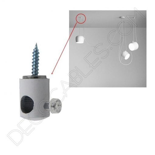 Sujeción metálica para cable con presa cables