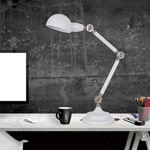 Lámpara flexo de escritorio Vintage articulada 12 Lámpara flexo de escritorio Vintage articula blanca