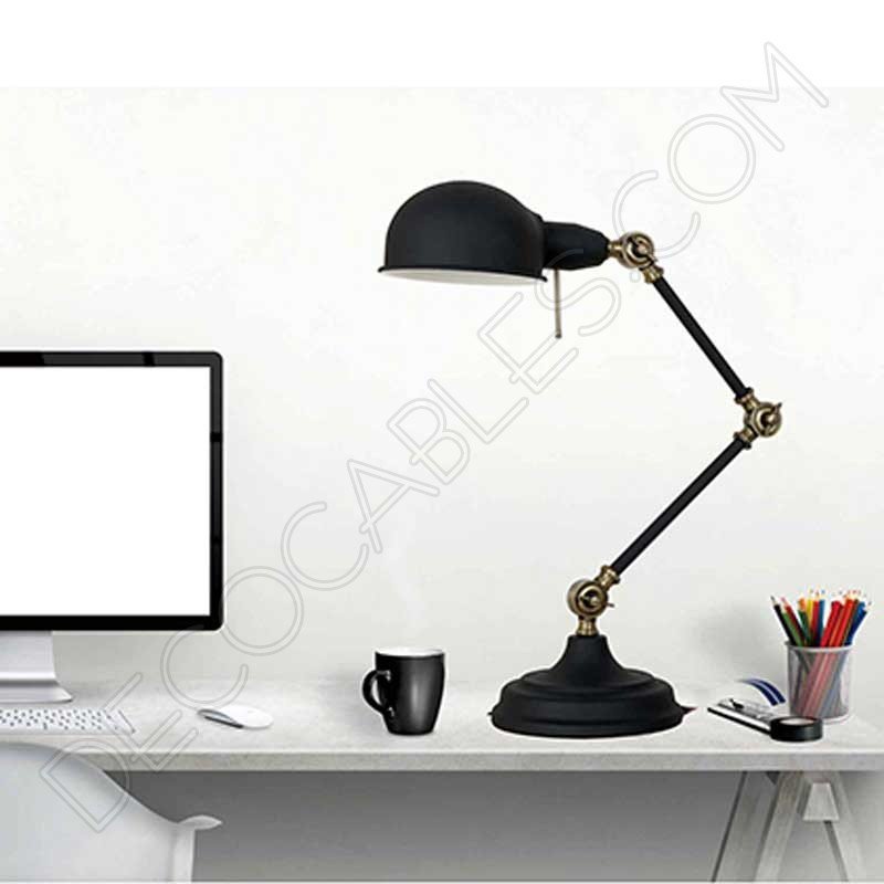 Lámpara flexo de escritorio Vintage articula negra Lámpara flexo de escritorio Vintage articula negra