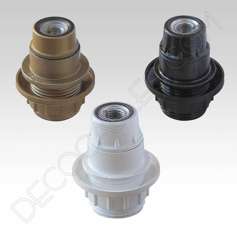 Portalámparas baquelita para pantalla con arandela E14 Portalámparas baquelita para pantalla con arandela E14