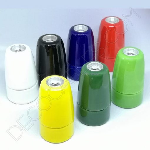 Portalámparas cerámico casquillo E14 varios colores