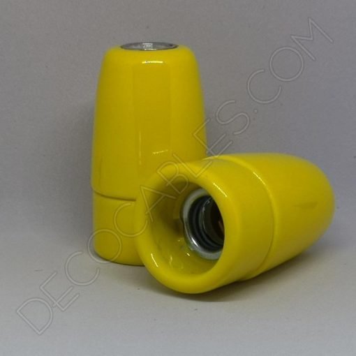 Portalámparas cerámico E14 (Varios colores) 18 Portalámparas cerámico amarillo casquillo E14