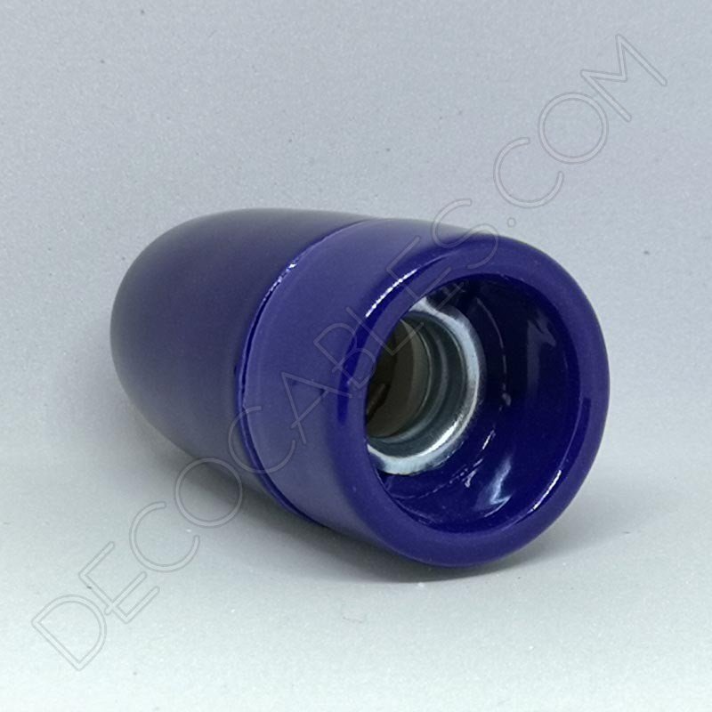 Portalámparas cerámico azul casquillo E14 Portalámparas cerámico azul casquillo E14