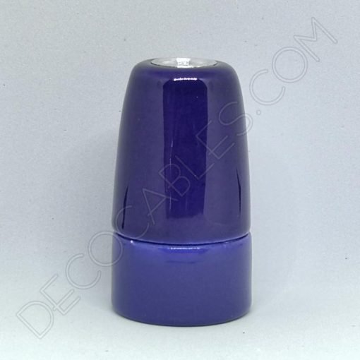 Portalámparas cerámico E14 (Varios colores) 15 Portalámparas cerámico azul casquillo E14