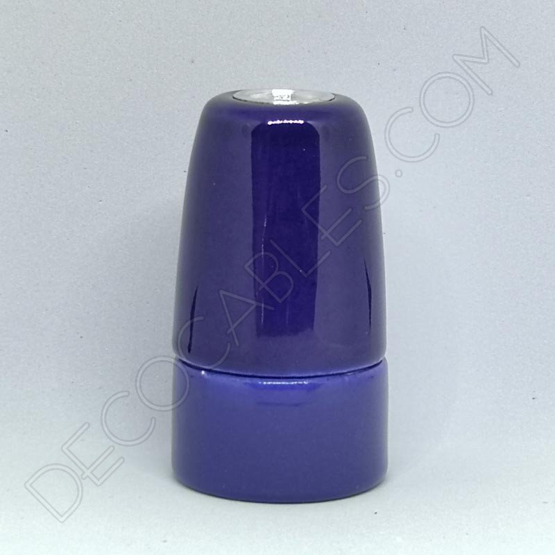Portalámparas cerámico azul casquillo E14 Portalámparas cerámico azul casquillo E14