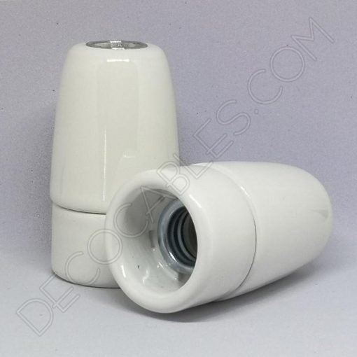 Portalámparas cerámico E14 (Varios colores) 26 Portalámparas cerámico blanco casquillo E14