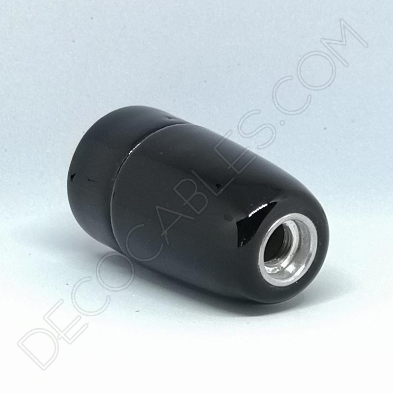 Portalámparas cerámico negro casquillo E14 Portalámparas cerámico negro casquillo E14