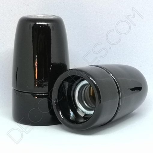 Portalámparas cerámico E14 (Varios colores) 22 Portalámparas cerámico negro casquillo E14