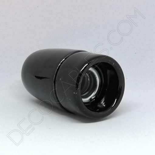 Portalámparas cerámico E14 (Varios colores) 24 Portalámparas cerámico negro casquillo E14