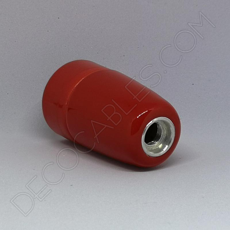 Portalámparas cerámico rojo casquillo E14 Portalámparas cerámico rojo casquillo E14