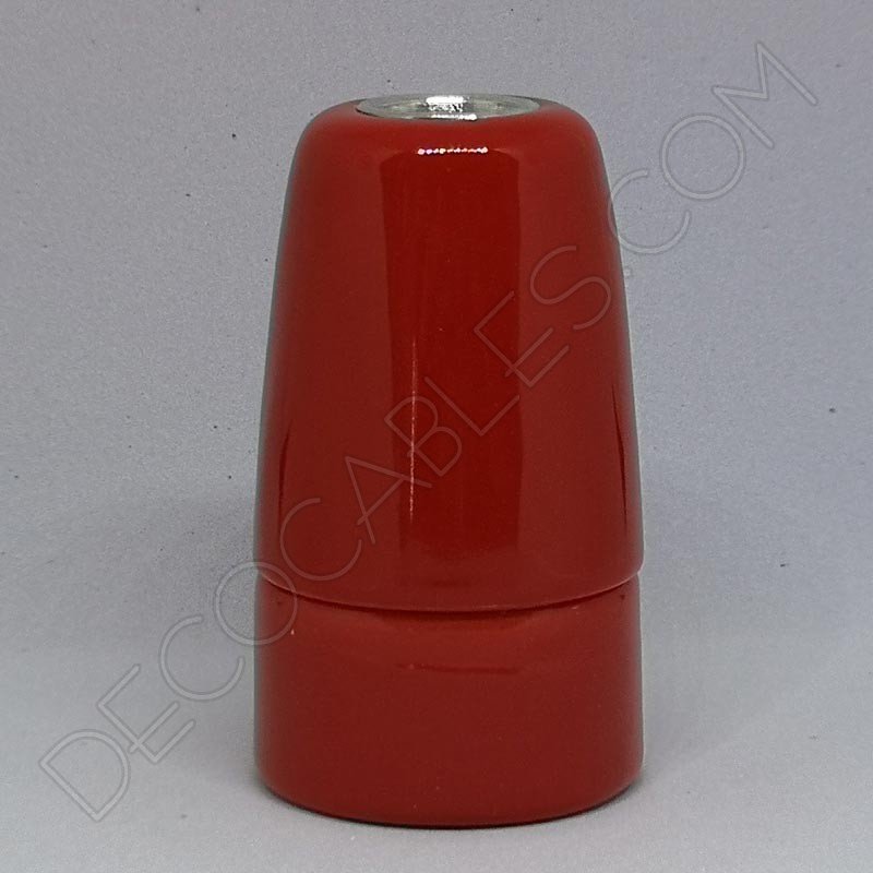 Portalámparas cerámico rojo casquillo E14 Portalámparas cerámico rojo casquillo E14